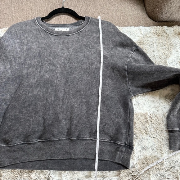 Hollister Oversized Crew Neck Sweatshirt Size S Super Soft Gray - Picture 10 of 10
